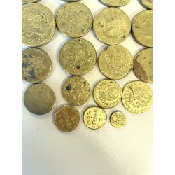 ANTICA BILANCIA 19 pesi MONETALI 1700 MONETE FRANCIA SPAGNA PARMA GENOVA sovrano