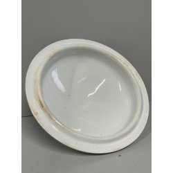 ANTICA ZUPPIERA PORCELLANA SCI LAVENO EPOCA '900 BIANCA DECORO FLOREALE VERDE