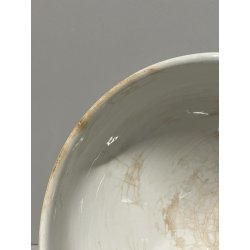 ANTICA ZUPPIERA PORCELLANA SCI LAVENO EPOCA '900 BIANCA DECORO FLOREALE VERDE