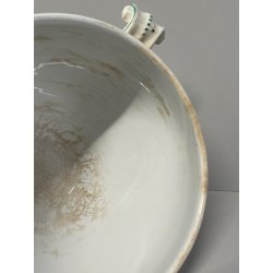 ANTICA ZUPPIERA PORCELLANA SCI LAVENO EPOCA '900 BIANCA DECORO FLOREALE VERDE