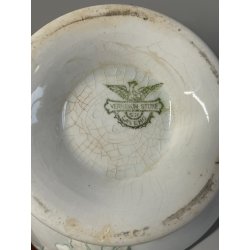 ANTICA ZUPPIERA PORCELLANA SCI LAVENO EPOCA '900 BIANCA DECORO FLOREALE VERDE