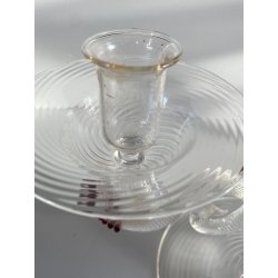 CANDELIERE VENEZIANO DUE FIAMME VETRO MURANO CENTROTAVOLA FIORI ROSSO RUBINO '50