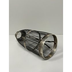 ANTICO PORTA BOTTIGLIE A GABBIA VINO LIQUORI METALLO ARGENTATO EPOCA '900 TAPPO