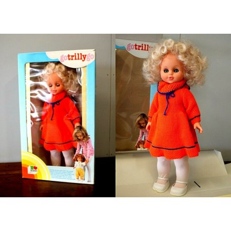 BAMBOLA VINTAGE GO TRILLY GO Sebino PARLA CAMMINA CANTA RIDE PIANGE  DOLL '70s