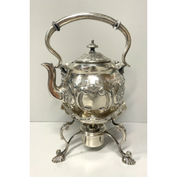 ANTICO BOLLITORE SAMOVAR PLACCATO ARGENTO SHEFFIELD INGHILTERRA VITTORIANO Tè