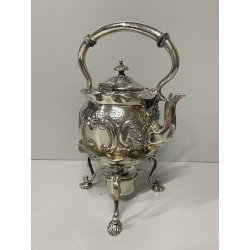 ANTICO BOLLITORE SAMOVAR PLACCATO ARGENTO SHEFFIELD INGHILTERRA VITTORIANO Tè