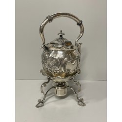 ANTICO BOLLITORE SAMOVAR PLACCATO ARGENTO SHEFFIELD INGHILTERRA VITTORIANO Tè