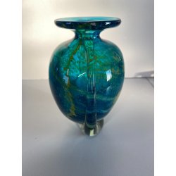 VASO MONOFIORE VETRO SOFFIATO Michael Harris MDINA Side Stripe MALTA  11,5 cm/h