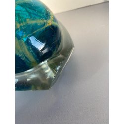 VASO MONOFIORE VETRO SOFFIATO Michael Harris MDINA Side Stripe MALTA  11,5 cm/h