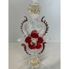 CALICE TIPETTO VETRO MURANO VENEZIANO DECORO ROSE ROSSE DRAGHI SFERE META '900