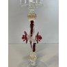 CALICE TIPETTO VETRO MURANO VENEZIANO DECORO ROSE ROSSE DRAGHI SFERE META '900