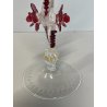 CALICE TIPETTO VETRO MURANO VENEZIANO DECORO ROSE ROSSE DRAGHI SFERE META '900