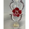 CALICE TIPETTO VETRO MURANO VENEZIANO DECORO ROSE ROSSE DRAGHI SFERE META '900