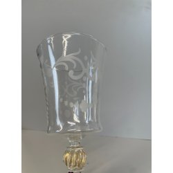 CALICE TIPETTO VETRO MURANO VENEZIANO DECORO ROSE ROSSE DRAGHI SFERE META '900