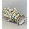 VASO CERAMICA Deruta TULIPANIERA 18 BOCCHE BULBI  DECORO FIORI ø 26x 48cm/h '900