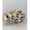 VASO CERAMICA Deruta TULIPANIERA 18 BOCCHE BULBI  DECORO FIORI ø 26x 48cm/h '900