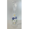 CALICE TIPETTO VETRO MURANO VENEZIANO DECORO ROSE BLU DRAGHI SFERE ORO META '900