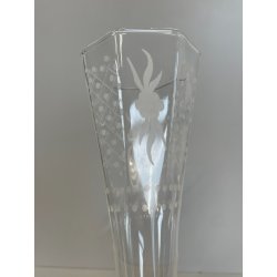 CALICE TIPETTO VETRO MURANO VENEZIANO DECORO ROSE BLU DRAGHI SFERE ORO META '900