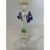 CALICE TIPETTO VETRO MURANO VENEZIANO DECORO ROSE BLU DRAGHI SFERE ORO META '900