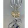 CALICE TIPETTO VETRO MURANO VENEZIANO DECORO ROSE BLU DRAGHI SFERE ORO META '900