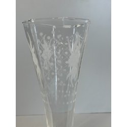 CALICE TIPETTO VETRO MURANO VENEZIANO DECORO ROSE BLU DRAGHI SFERE ORO META '900