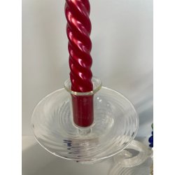 CANDELIERE VENEZIANO DUE FIAMME VETRO MURANO CENTROTAVOLA FIORI BLU CANDELE '50