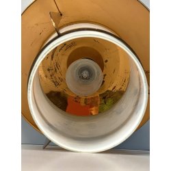 LAMPADA SOSPENSIONE LANTERNA Stilnovo VETRO OPALINO RAME DESIGN MID CENTURY '50