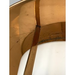 LAMPADA SOSPENSIONE LANTERNA Stilnovo VETRO OPALINO RAME DESIGN MID CENTURY '50