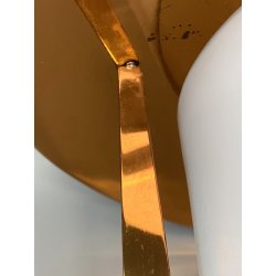 LAMPADA SOSPENSIONE LANTERNA Stilnovo VETRO OPALINO RAME DESIGN MID CENTURY '50