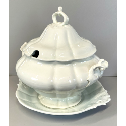 ANTICA ZUPPIERA CERAMICA SCI LAVENO VERBANUM STONE BIANCA 34cm/h '800/'900