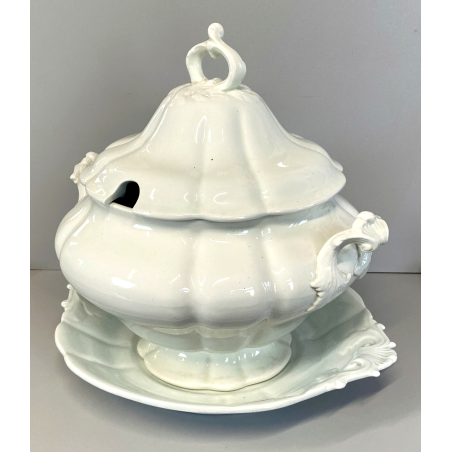 ANTICA ZUPPIERA CERAMICA SCI LAVENO VERBANUM STONE BIANCA 34cm/h '800/'900