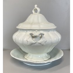 ANTICA ZUPPIERA CERAMICA SCI LAVENO VERBANUM STONE BIANCA 34cm/h '800/'900