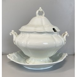 ANTICA ZUPPIERA CERAMICA SCI LAVENO VERBANUM STONE BIANCA 34cm/h '800/'900