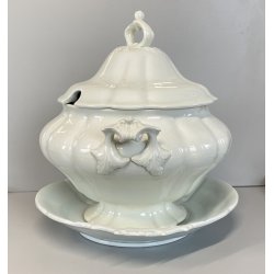 ANTICA ZUPPIERA CERAMICA SCI LAVENO VERBANUM STONE BIANCA 34cm/h '800/'900