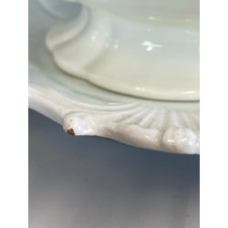 ANTICA ZUPPIERA CERAMICA SCI LAVENO VERBANUM STONE BIANCA 34cm/h '800/'900