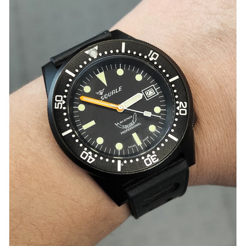 OROLOGIO POLSO Squale 1521 Automatic SUBACQUEO 50 atm NERO 2014 Vintage BOX