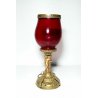 ANTICA COPPA VINO VETRO RUBINO OTTONE CALICE VASO BICCHIERE CHIESA EPOCA 1700