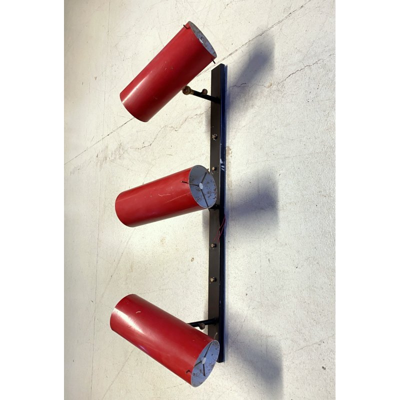 RARA APPLIQUE A 3 LUCI LAMPADA PARETE  ARTICULATED WALL LAMP DESIGN STILNOVO '50