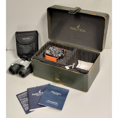 MILITARE Orologio Polso NAUTICA N-MX62 Dual Time BINOCOLO Penna Torcia CHRONO