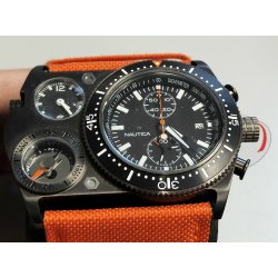 MILITARE Orologio Polso NAUTICA N-MX62 Dual Time BINOCOLO Penna Torcia CHRONO