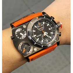 MILITARE Orologio Polso NAUTICA N-MX62 Dual Time BINOCOLO Penna Torcia CHRONO