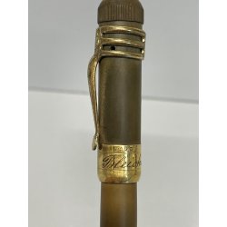 ANTICA RARA PICCOLA PENNA STILOGRAFICA MONTBLANC ROUGE ET NOIR epoca 900 oro 14k