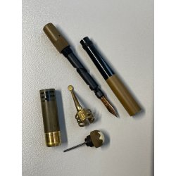 ANTICA RARA PICCOLA PENNA STILOGRAFICA MONTBLANC ROUGE ET NOIR epoca 900 oro 14k