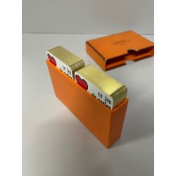 CARTE DA GIOCO ORIGINALI HERMES PARIS VINTAGE ANNI 70 SCATOLA VERDE BLU SCALA40