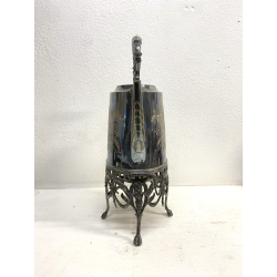 BOLLITORE SAMOVAR SPIRIT KETTLE on STAND Edwaedian PLACCATO ARGENTO SHEFFIELD