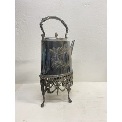 BOLLITORE SAMOVAR SPIRIT KETTLE on STAND Edwaedian PLACCATO ARGENTO SHEFFIELD