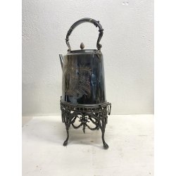 BOLLITORE SAMOVAR SPIRIT KETTLE on STAND Edwaedian PLACCATO ARGENTO SHEFFIELD