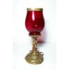 ANTICA COPPA VINO VETRO RUBINO OTTONE CALICE VASO BICCHIERE CHIESA EPOCA 1700