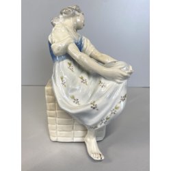 ANTICO VASO SCULTURA FIORIERA CENTROTAVOLA PORCELLANA FIGURE SCENA ROMANTICA 900