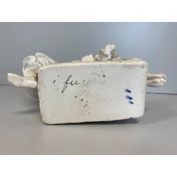 ANTICO VASO SCULTURA FIORIERA CENTROTAVOLA PORCELLANA FIGURE SCENA ROMANTICA 900